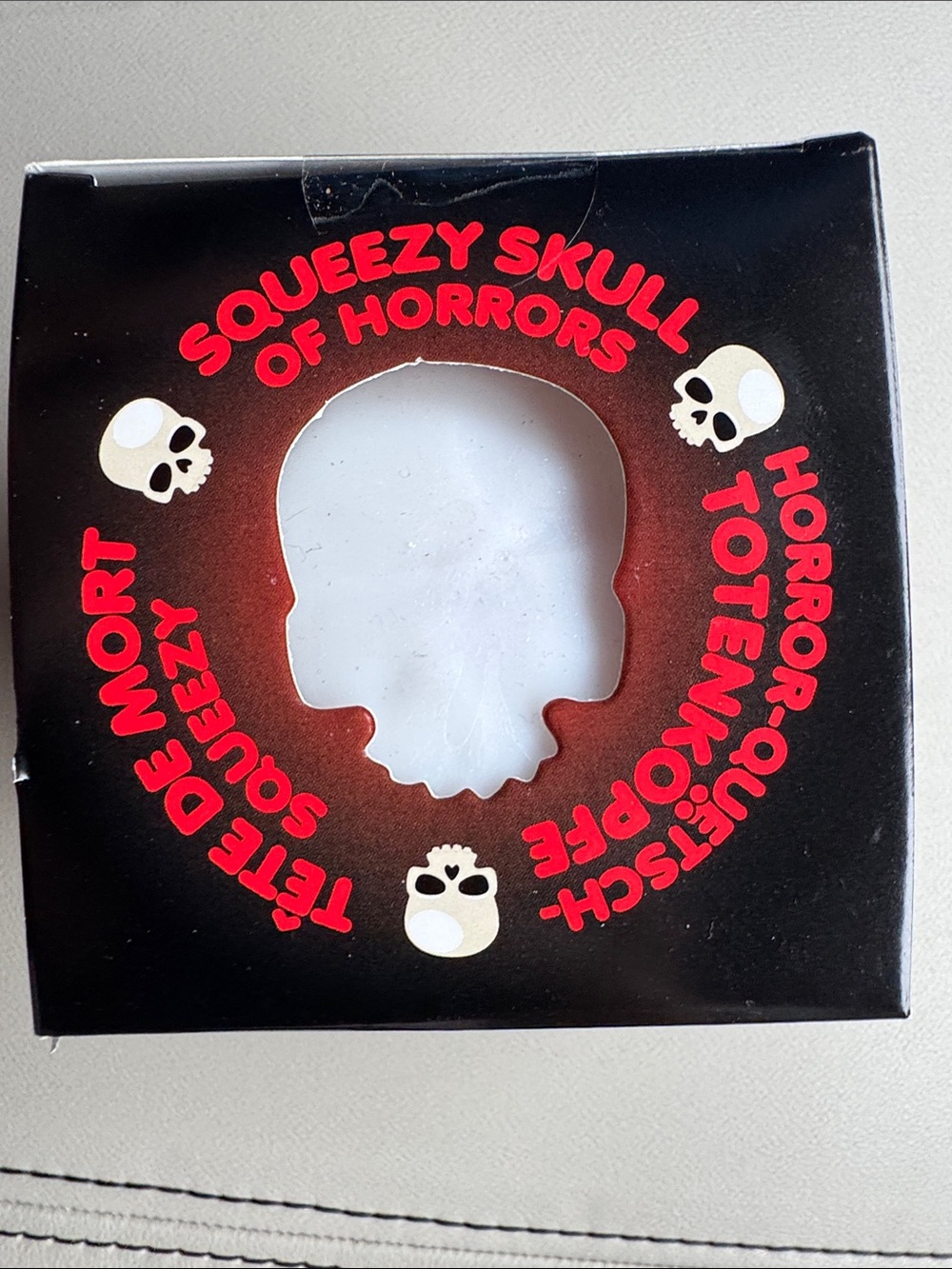 White Kids Toy - Squeezy Skull